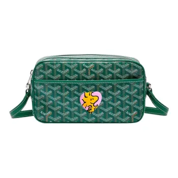 GOYARD Cap-Vert Canvas With Leather Camera Bag Shoulder Bag Crossbody Bag Small Size Unisex Green/Pink
