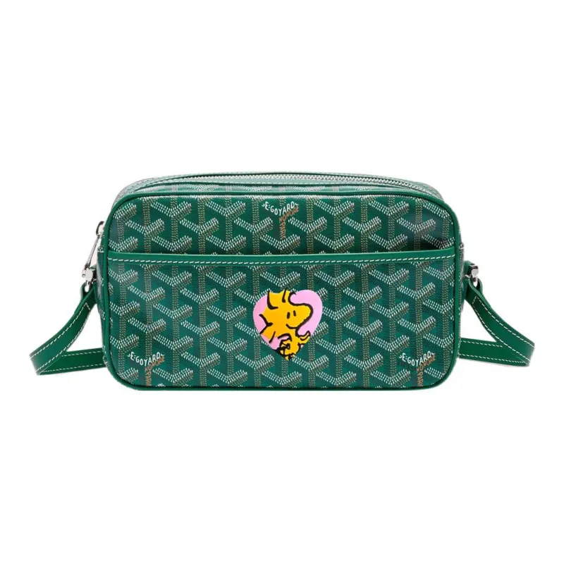 GOYARD Cap-Vert Canvas With Leather Camera Bag Shoulder Bag Crossbody Bag Small Size Unisex Green/Pink-0