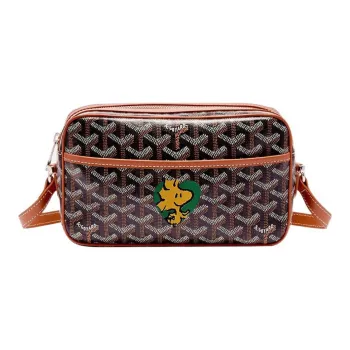 GOYARD Cap-Vert Canvas With Leather Camera Bag Shoulder Bag Crossbody Bag Small Size Unisex Brown/Green