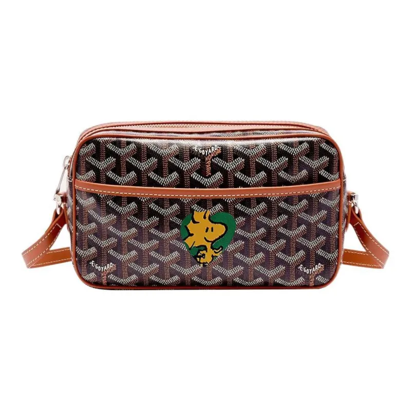 GOYARD Cap-Vert Canvas With Leather Camera Bag Shoulder Bag Crossbody Bag Small Size Unisex Brown/Green-0