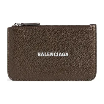 Balenciaga Grain Calfskin Wallet, Card Holder Women's Brown