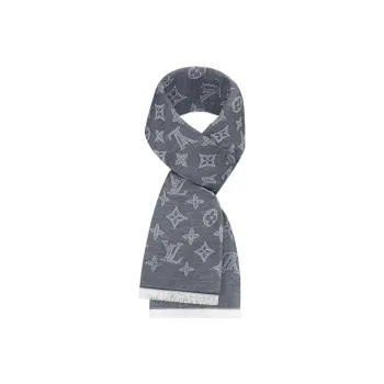 LOUIS VUITTON Monogram SHADOW Knit Scarves Men's Blue