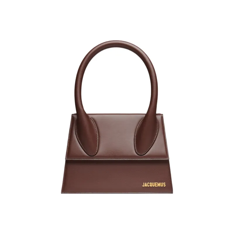 Jacquemus LE GRAND CHIQUITO Cow Leather Shoulder Bag, Crossbody Bag, Handbag Tubas Women's Dark Brown-0