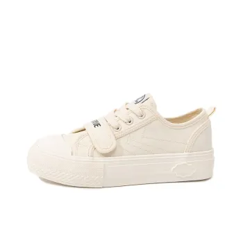 Feiyue Anti Slip Wear Resistant Low Top Platform Canvas Shoes Women's Beige