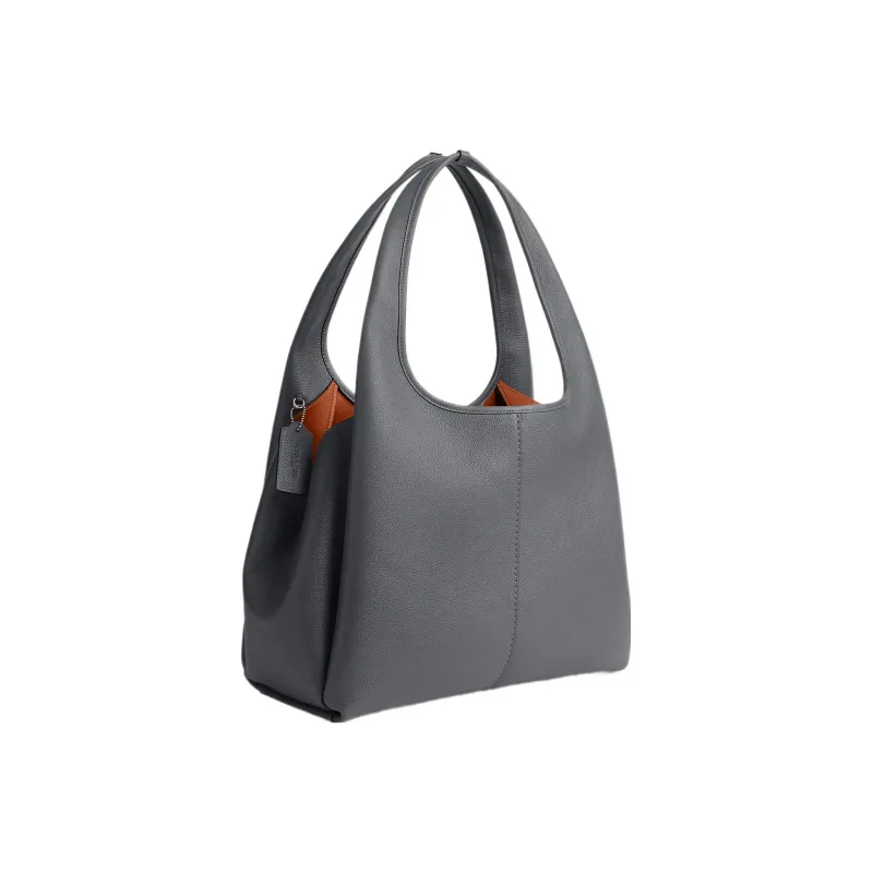 COACH Lana Polished Pebble Leather Handbag, Shoulder Bag Tubas Women's Dark Gray-1