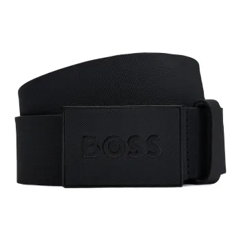 HUGO BOSS Logo Plaque Buckled Belt