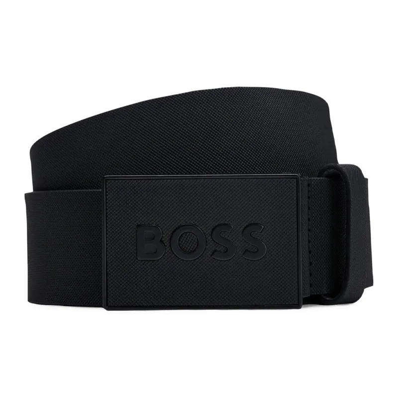 HUGO BOSS Logo Plaque Buckled Belt-0