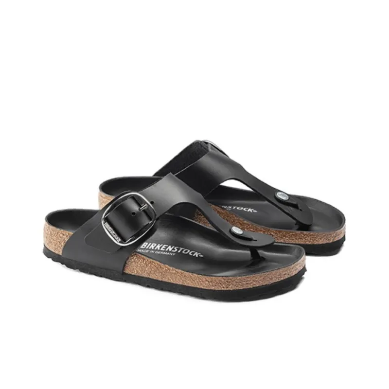 Birkenstock Gizeh Flip Flops Women's Black Narrow Fit-2