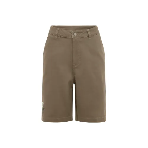 With Jean Casual Shorts Women's Khaki