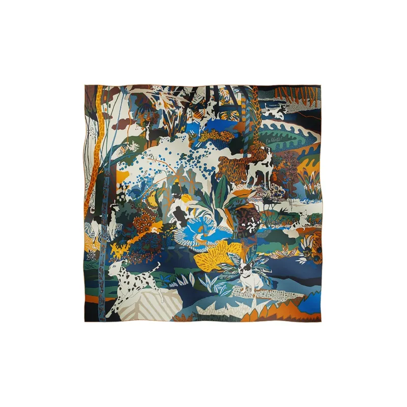HERMES En Liberte Shawls Women's Blue-0