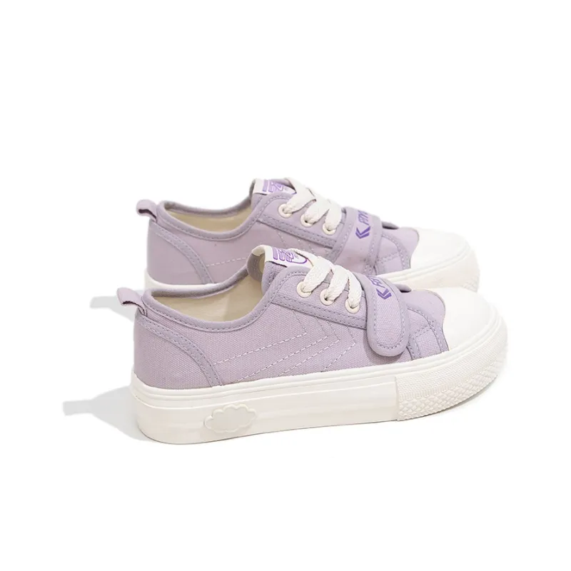 Feiyue Slip Resistant, Abrasion Resistant, Breathable Low Top Platform Canvas Shoes Women's Purple-3