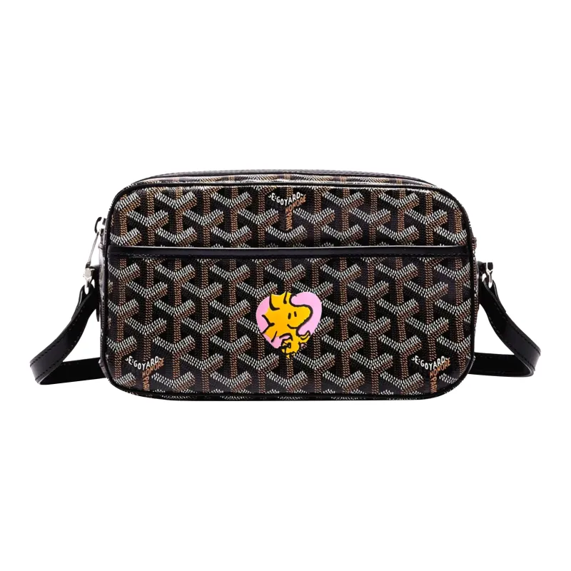 GOYARD Cap-Vert Canvas With Leather Camera Bag Shoulder Bag Crossbody Bag Small Size Unisex Black/Pink-0