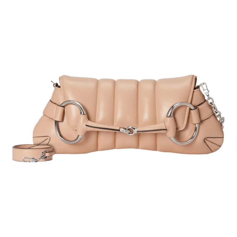 GUCCI Horsebit 1955 Quilting Leather Shoulder Bag Handbag Shoulder Bag Women's Pink-2