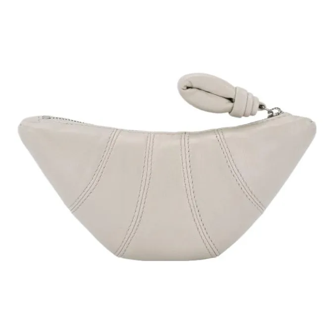 Lemaire Croissant Series Sheepskin Coin Purse Women's Light Pelican Gray-1