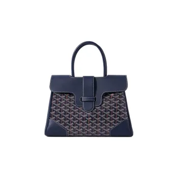 GOYARD Saigon Canvas With Leather Xigong Tote Handbags Shoulder Bags Large Size Unisex Marine Blue