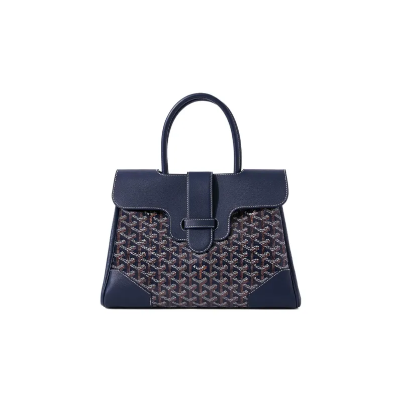 GOYARD Saigon Canvas With Leather Xigong Tote Handbags Shoulder Bags Large Size Unisex Marine Blue-0
