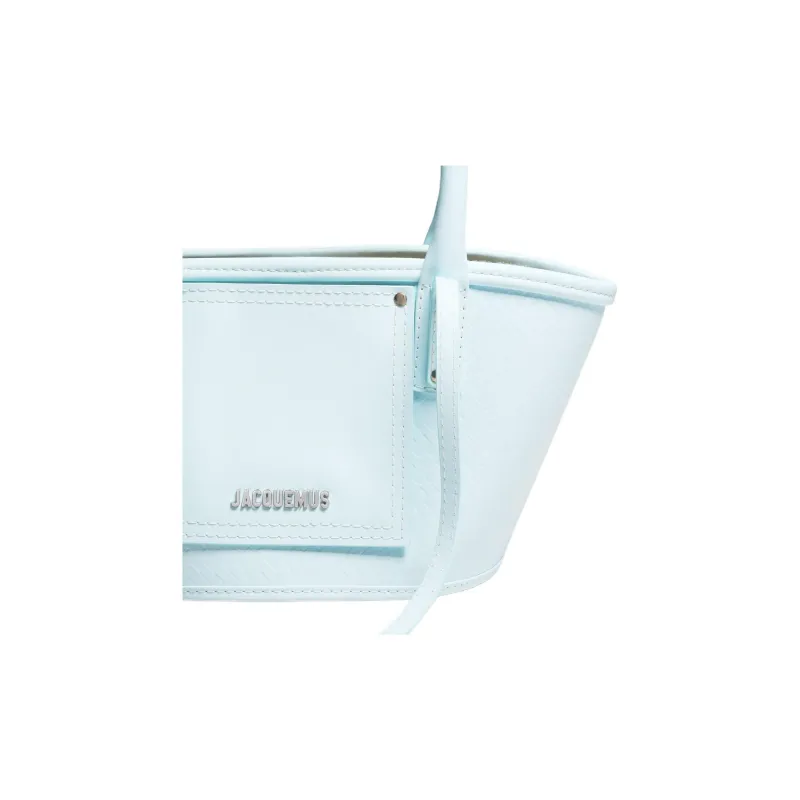 Jacquemus Cow Leather Beach Bag Shoulder Bag Crossbody Bag Handbag Mini Women's Light Blue-4