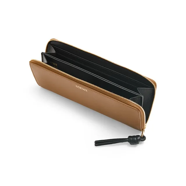 LOEWE Bright Nappa Calfskin Wallet Regular Women's Brown/Black-2
