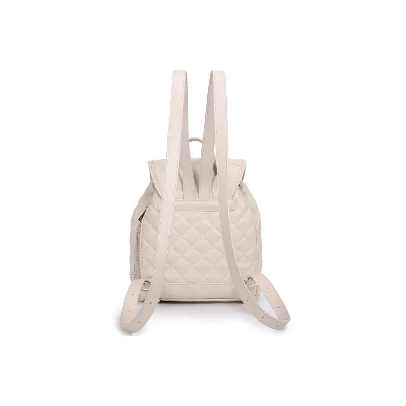 UNITE STAR Soft Leather, PU, Textile Bucket Bag Backpack Women's Cream Beige White/Black-2