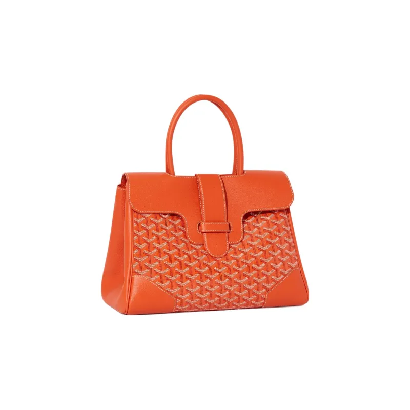 GOYARD Saigon Canvas With Leather Xigong Tote Handbags Shoulder Bags Large Size Unisex Orange-1
