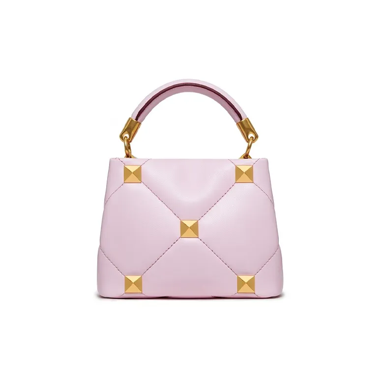 Valentino ROMAN STUD Sheepskin Handbag Shoulder Bag Crossbody Bag Mini Women's Pink Purple-2