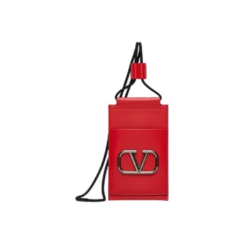 Valentino Calfskin Cell Phone Pouch Regular Men's Red