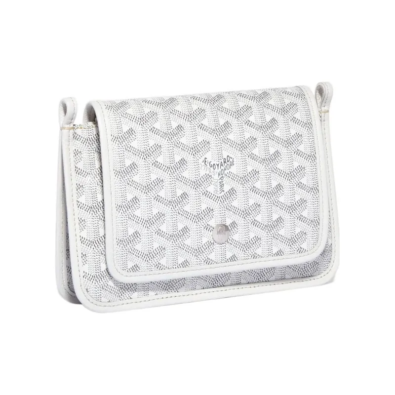 GOYARD Plumet Canvas With Leather Envelope Bag Handheld Shoulder Bag Crossbody Bag Small Size Unisex White/Green-1