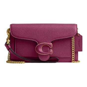 COACH Tabby Cow Leather Wrist Bag, Shoulder Bag, Crossbody Bag Trumpets Women's Dark Plum