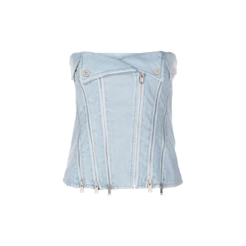 DION LEE Strapless Denim Top