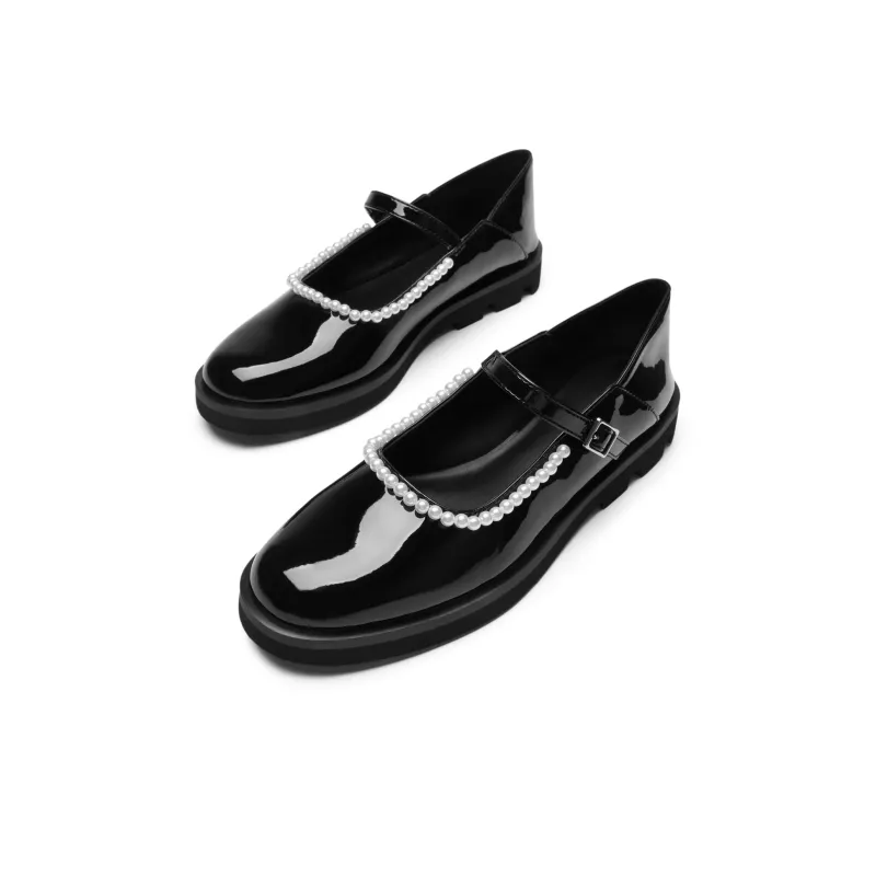 CHARLES&KEITH Mary Jane Shoes Women's Low Top Black Textured/Black/Maroon-12