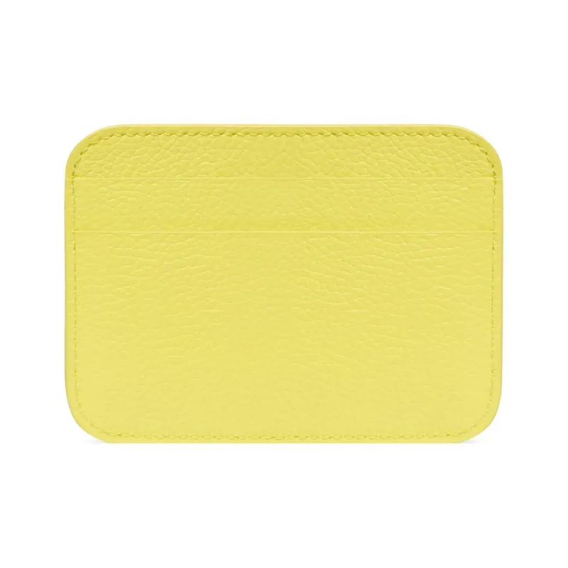 Balenciaga Grained Calfskin Card Holder Regular Women's Yellow-1