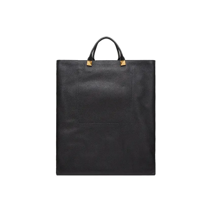 Valentino Cow Leather Tote Bag, Shopping Bag, Shoulder Bag, Crossbody Bag, Handbag Unisex Black-1