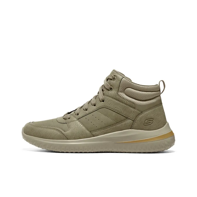 Skechers Delson 3.0 Anti Slip Wear Resistant Breathable Supportive Lightweight Rebound Mid Top Casual Shoes Men's Taupe-0