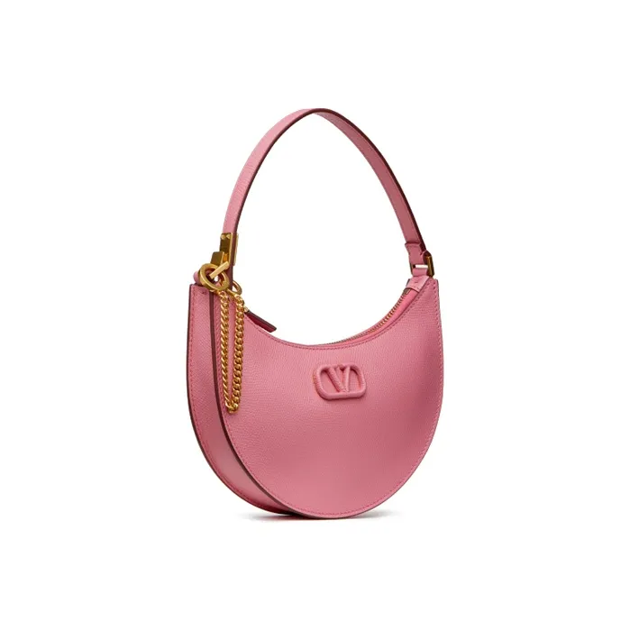 Valentino Vlogo Grained Calfskin HOBO Bag Shoulder Bags Handbags Mini Women's Pink-1