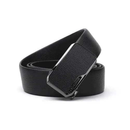 ELLE HOMME Leather Belts Men Black Gift Box Sets