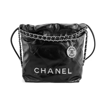 CHANEL Calfskin Bucket Bags Crossbody Bag Shoulder Bag Mini Women's Black