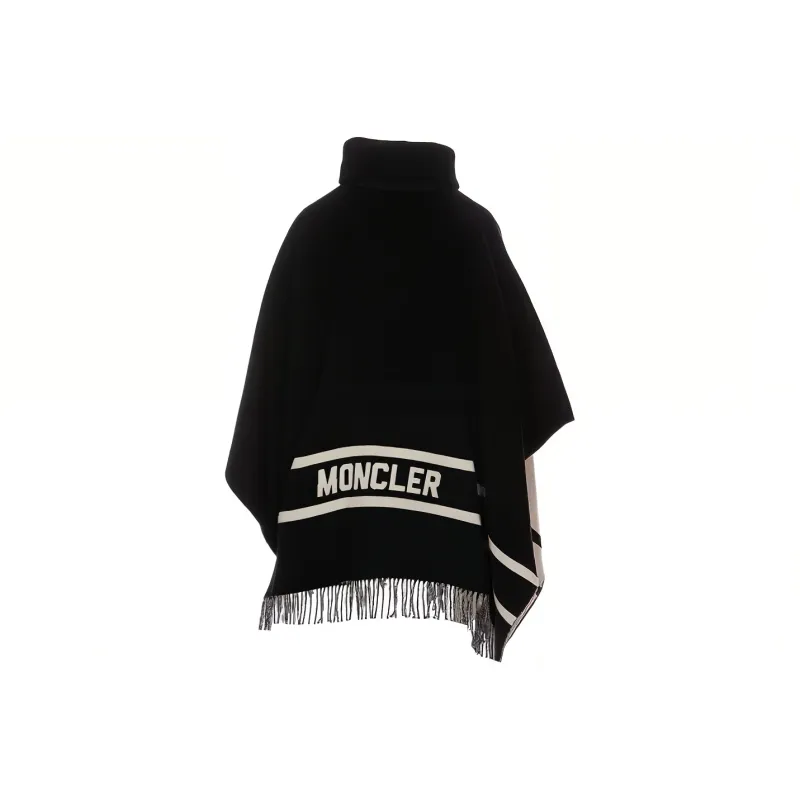 Moncler Fringed Hem Oversized Cape-1