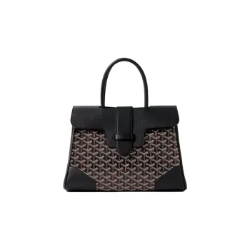 GOYARD Saigon Canvas With Leather Xigong Tote Handbags Shoulder Bags Large Size Unisex Black