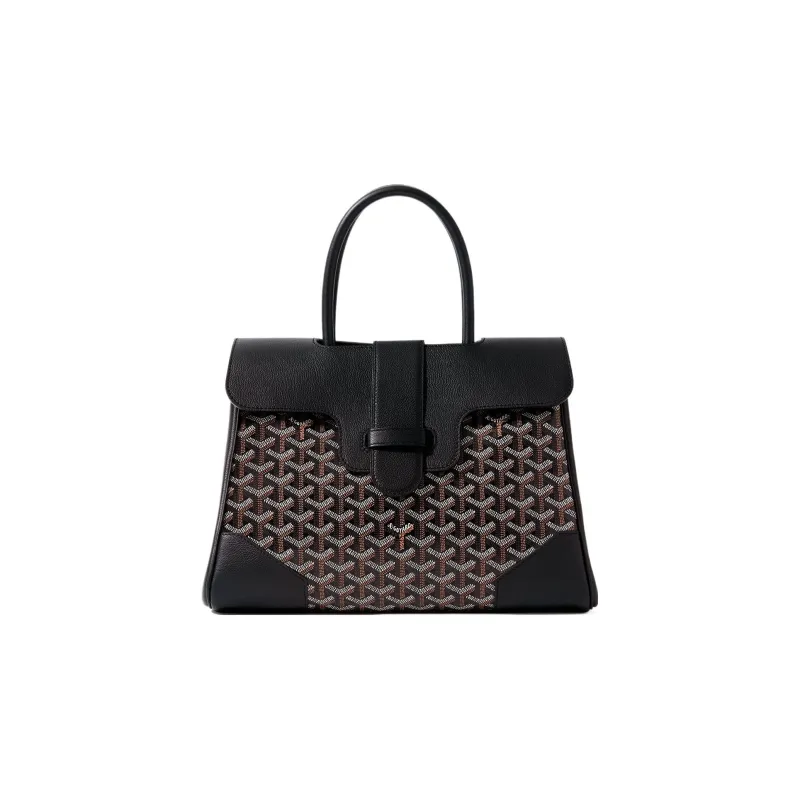 GOYARD Saigon Canvas With Leather Xigong Tote Handbags Shoulder Bags Large Size Unisex Black-0