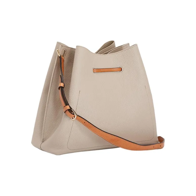 Furla Cow Leather Bucket Bags Shoulder Bag Crossbody Bag Small Size Women's Beige-2