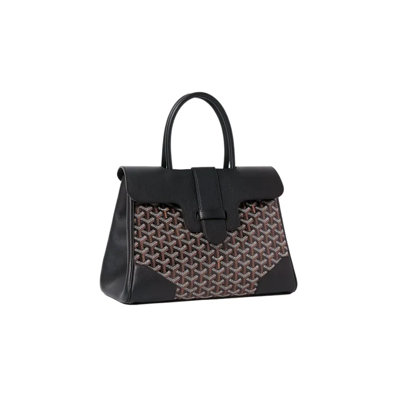 GOYARD Saigon Canvas With Leather Xigong Tote Handbags Shoulder Bags Large Size Unisex Black-1