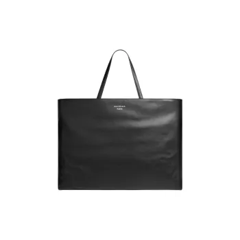 Balenciaga Smooth Calf Leather Tote Bag Shopping Bag Handbag Extra Large Men's Black