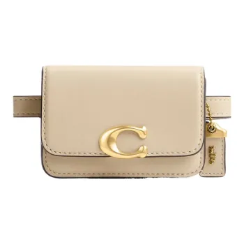 COACH Bandit Calfskin Wallet, Card Holder, Fanny Pack Regular Women's Beige
