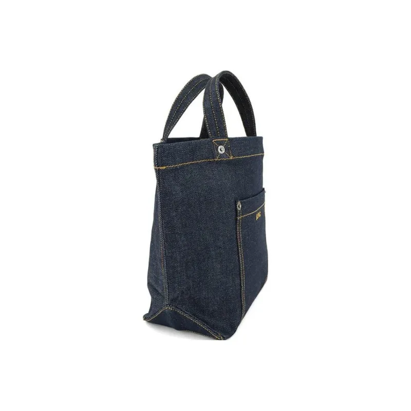 A.P.C Cotton Tote Bag, Shopping Bag, Handbag Mini Women's Blue-2