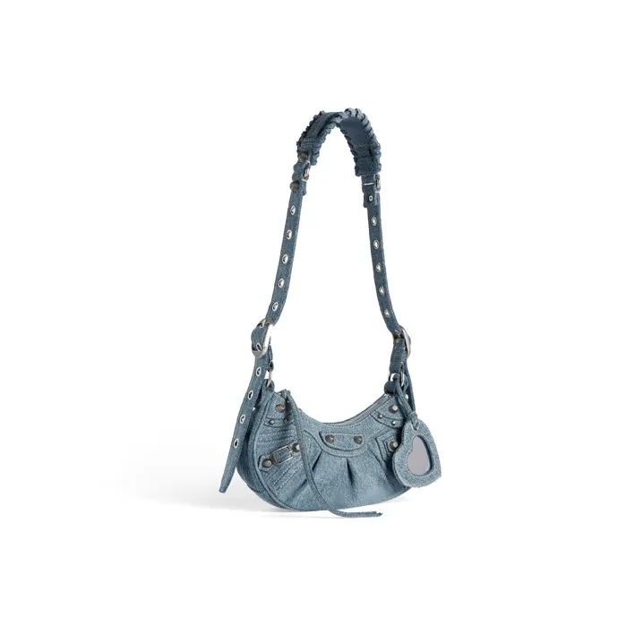 Balenciaga Le Cagole Denim Handbag Shoulder Bag Mini Women's Blue-1