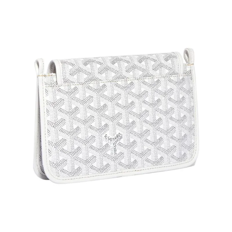 GOYARD Plumet Canvas With Leather Envelope Bag Handheld Shoulder Bag Crossbody Bag Small Size Unisex White/Green-2