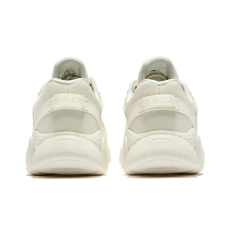 Erke Slip Resistant Low Top Casual Running Shoes Men's Ivory-3