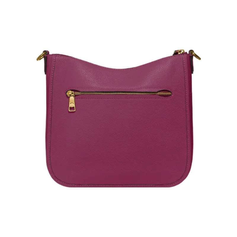 COACH Chaise Pebbled Leather Shoulder Bag Crossbody Bag Women's Dark Plum-2