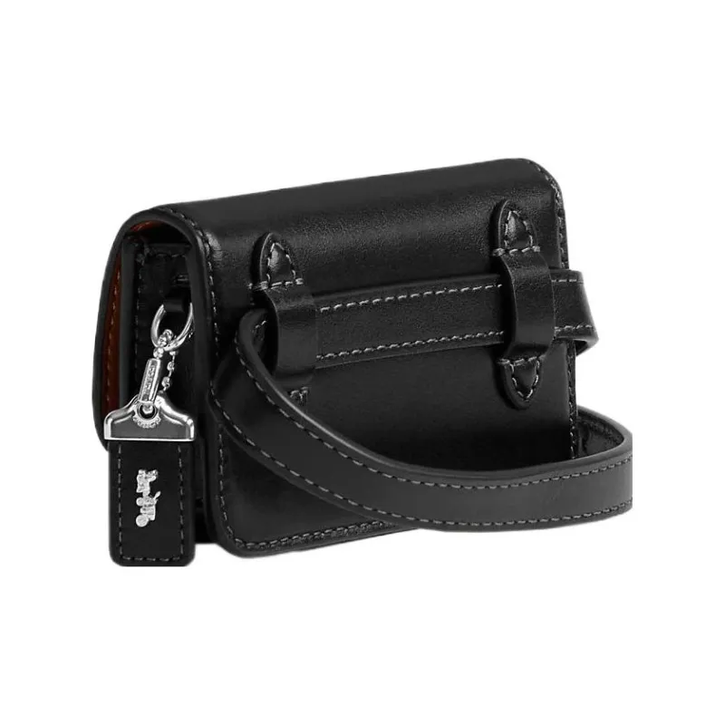 COACH Bandit Cow Leather Card Holder, Sling Bag, One Shoulder, Crossbody, Fanny Pack Women's Black-1
