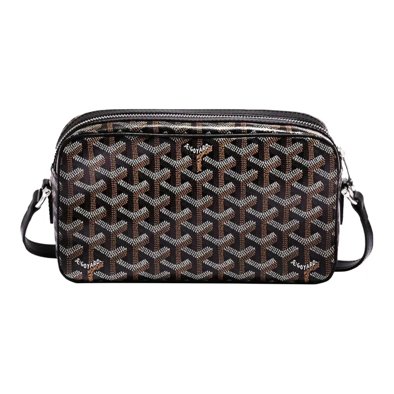 GOYARD Cap-Vert Canvas With Leather Camera Bag Shoulder Bag Crossbody Bag Small Size Unisex Black/Red-2
